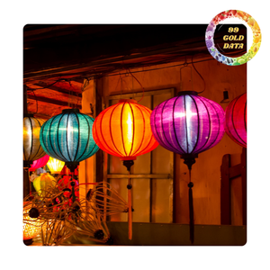 Lanterne en soie faite à la main de Hoi An Viet Nam | Différentes formes et couleurs de taille | Décoration de la mi-automne - Product Image 2