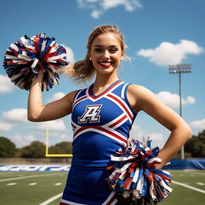 Maillot de pom-pom girl de compétitions de haut de danse sans manches pour femmes avec chemises courtes à impression de sublimation - Product Image 3