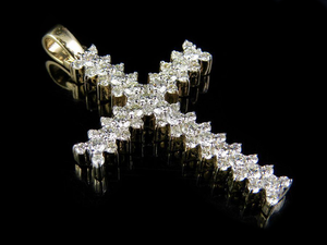 จี้เพชรแบบไขว้สไตล์ฮิปฮอปทรงกลมสำหรับผู้ชายผู้หญิงเครื่องประดับแฟชั่นทางศาสนาที่มี S925เย็น - Product Image 5