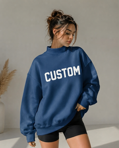 Suéter de Forro Polar Personalizado para Mujer, Cuello Alto, Corte Holgado, Estilo Casual, con Logotipo Frontal, Proveedor de Marca Privada - Product Image 1