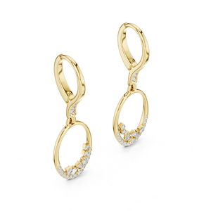 Boucles d'oreilles en or blanc 14 carats avec diamants de laboratoire ronds et taille bug pour femmes, cadeau de mariage ou d'anniversaire de luxe certifié, élégant - Product Image 4