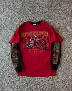 Camiseta de manga larga de doble capa de peso pesado lavado Vintage para hombre, ropa de calle recién llegada con estampado de logotipo personalizado - Product Image 1