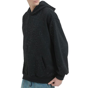 Sudadera con capucha con diamantes de imitación de rizo francés personalizada de gran tamaño unisex con mezcla de poliéster/algodón de invierno con impresión digital - Product Image 4