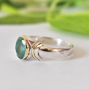 Natural Emerald <b>Ring</b> with 925 Sterling Silver Bezel Handmade Jewelry <b>for</b> <b>Women</b> <b>Statement</b> <b>Ring</b> Size 9.75 - Product Image 6