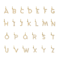 Vente flash - Pendentif en or 14 carats personnalisable avec initiale, alphabet, perle, lettre - Design unique pour enfants - Bijoux tendance