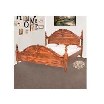 Wholesale Price Mango Wood Bed Frame for bedroom furniture Cheap Price Wooden Beds High Quality Natural Polish Bed for home