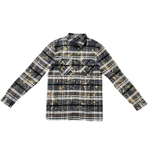 Chemises à carreaux en flanelle 100% coton pour hommes Chemises décontractées d'été Fabriquées en Inde pas cher - Product Image 1