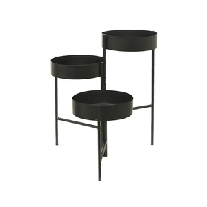 Décoration moderne d'hôtel de mariage Pot de fleurs en or antique avec support noir pour la maison et le jardin - Product Image 6