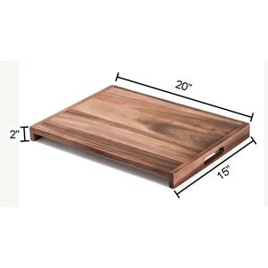 Plateau de service et de rangement rectangulaire élégant en bois massif avec larges poignées ergonomiques, finition lisse, construction durable, parfait pour les aliments - Product Image 3
