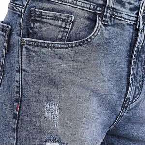 Wholesale Summer High Street Baggy Jean <b>Shorts</b> Custom Logo Premium Solid Color Denim <b>Shorts</b> for <b>Men</b> - Product Image 6