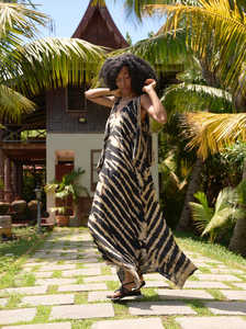 2025 Wholesale High Street <b>Gothic</b> Style Women's Plus Size Floor-Length 100% Cotton Beach Kaftan Translucent Swimwear Cover-Up - Product Image 3