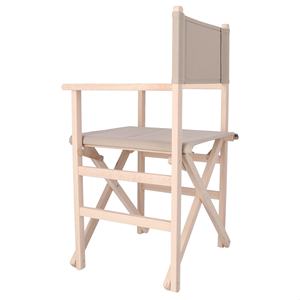 Sedia da Regista WELL HOME in Tela Grigio Pietra 51x46x86 cm, Legno di Faggio con Finitura Non Verniciata - Product Image 5