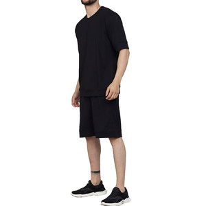 Pantalones cortos y camiseta de patrón sólido para hombre superventas conjunto doble totalmente personalizable con servicio OEM ODM - Product Image 2