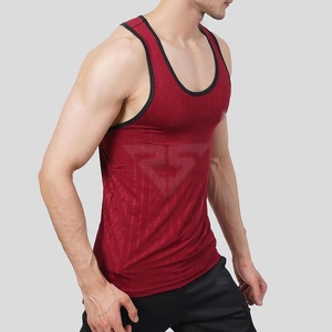 100% coton coupe décontractée évacuation de la transpiration respirant décolleté ouvert dos nageur noir vêtements de sport hommes débardeurs - Product Image 4