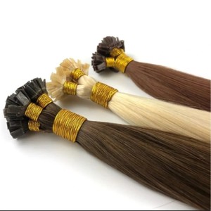 ผมต่อจากผมตรงปลายแบนทำจากไหมธรรมชาติผมชาวอินเดีย - Product Image 1