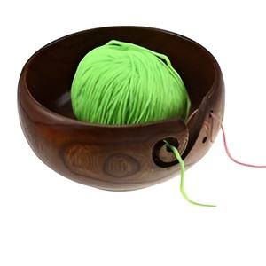 Élégant bol en fil de bois fait à la main par des artisans indiens avec du bois de manguier de qualité supérieure pour le tricot et le crochet - Product Image 5