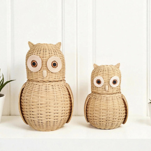 Animal design <b>storage</b> <b>baskets</b> handweaving <b>rattan</b> <b>basket</b> kids playroom organization wholesale - Product Image 5