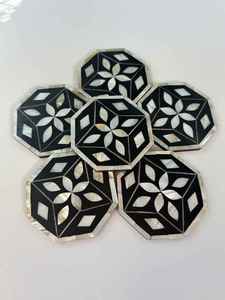 Posavasos de Hueso con Incrustaciones de Diseño Moderno y Estilo Lujoso, Color Personalizado, Impresión UV, la Mejor Calidad para Uso en el Hogar y Restaurantes, Precio Bajo - Product Image 3
