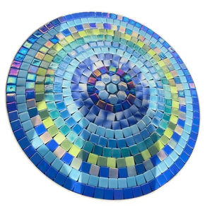 Dazzling <b>Mosaic</b> Side Table: Iridescent <b>Art</b> - Blue Coffee Table - Side Table - Livingroom Decor - Gift - Product Image 1