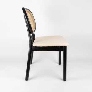 Light Luxury Simple <b>Retro</b> Solid Wood Rattan Dining <b>Chair</b> for Apartment Restaurant Villa Club or Beach Use - Product Image 4