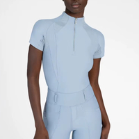 T-shirt de base pour femmes athlètes équitation, manches courtes légères, tissu extensible respirant, haut d'équitation, service OEM