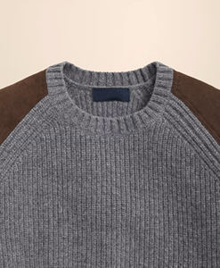 Pull-over tricoté jacquard décontracté à manches longues en nylon/acrylique, col rond, collection automne 2026, fabrication sur mesure - Product Image 2