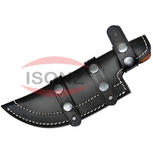 ISONZ Noir couleur Légumes Lame Fixe Couteaux De Chasse Damas Couteau Gaine, Couteau En Cuir Holster Holder - Product Image 2