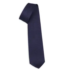 Handmade Italian Silk Seven-Fold Ties - 148 cm Jacquard Roma Midnight Blue - Timeless Sophistication