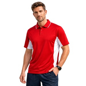 Custom Cut <b>Sew</b> Panel Style Solid Quick Dry Polo Shirt for Men Performance Contrast Breathable Cotton Jersey Fabric OEM Bulk - Product Image 5