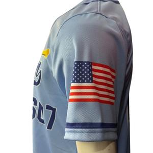 Vente chaude dernier nom personnalisé bleu clair maillot de Baseball de luxe pour hommes haute qualité demi manches maillot de Baseball pour l'entraînement - Product Image 5