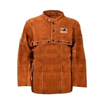 Veste de soudage en cuir-Tablier de soudage robuste avec manchon, cuir de vachette résistant aux flammes.