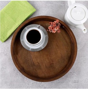 Plateaux de service en céramique de forme ronde avec poignée en corde pour tables à manger, décoration de salon, vaisselle multi-usages - Product Image 3