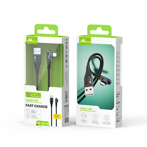 3A Carga rápida USB a Micro Cable 2M Cobre puro y aleación de aluminio para Android e IOS Modelo 1101106 NEGRO en caja - Product Image 1