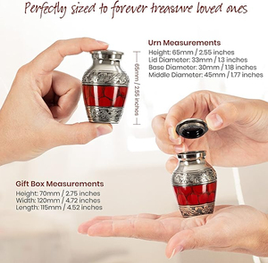 Urnas de recuerdo de aluminio de diseño clásico con acabado en madera al por mayor Mini urnas de cremación de alta calidad hechas en India - Product Image 3