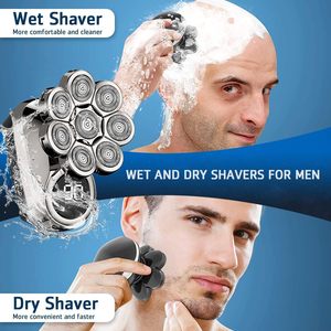 Afeitadora Eléctrica Rotatoria para Hombre, Económica, con Función Húmeda/Seca, Impermeable IPX7, Color Pistola, Alimentación USB, Repuesto Alemán - Product Image 2
