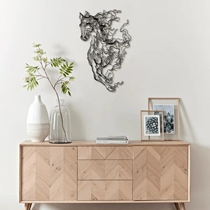 Escultura de pared de metal abstracto para decoración del hogar sala de estar contemporánea dormitorio elegante pieza colgante de pared hecha a mano - Product Image 4