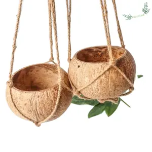 ¡VENTA CALIENTE 2024! Soporte para macetas de coco respetuoso con el medio ambiente/maceta de cáscara de coco colgante para planta AN