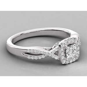 Bague pour femme en or 14 carats avec diamant solitaire de laboratoire - Design brillant - Product Image 4
