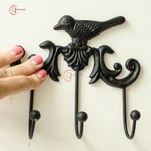 Sparrow Designer Solid Iron Wall Organizer <b>Hooks</b> <b>Black</b> Color Heavy Duty Iron Hanger <b>Hooks</b> for Home Clothes Coat Hats Low Price - Product Image 2