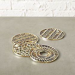 Juego de Posavasos de Metal con Patrón Marroquí, Diseño Geométrico Intrincado Tallado para Mesas de Té y Café, Venta al por Mayor - Product Image 3