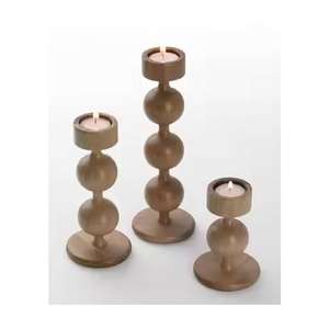 เชิงเทียนไม้แบบเกลียวโบราณสำหรับงานแต่งงานเชิงเทียนทำจากไม้ - Product Image 1