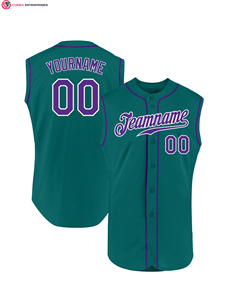 Venta al por mayor sublimación de Impresión logotipo camisetas de béisbol equipo en blanco cuello en V camisetas de béisbol botón completo sin mangas camisetas de béisbol - Product Image 1