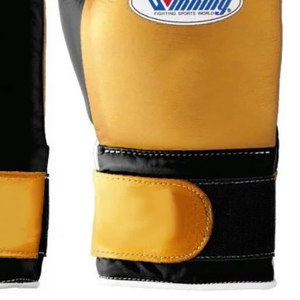 Professional Black Gold Leather Boxing Gloves <b>Velcro</b> Wrist Training Sparring Gloves for Men and Women - Product Image 4