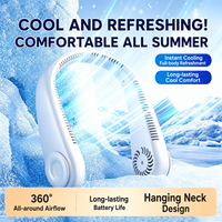 Nouveau Ventilateur Électrique Portable 2026, Réglable à 360°, Blanc, Ultra Longue Autonomie, Silencieux, à Suspendre au Cou, avec Service Personnalisé