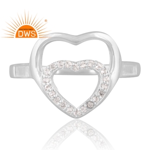 Anillo de piedras preciosas de topacio blanco Natural de plata de ley con diseño de textura, joyería personalizada para mujer, regalo para ella - Product Image 3