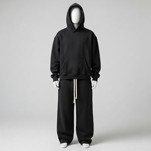 Nouvel ensemble de sweat-shirts et de pantalons de survêtement en coton pour hommes, respirant, ajusté, pull à capuche, logo personnalisé, streetwear, survêtement pour hommes - Product Image 3