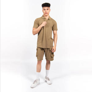 Ensemble Polo et Short Cargo pour Homme en Coton Confortable pour l'Été, Style Urbain, Respirant, Séchage Rapide, Logo Personnalisé, Vente en Gros - Product Image 4