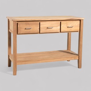 Cajón de mesa de consola para exteriores de madera de teca maciza sostenible Natural, exhibición de madera Real para gabinetes de sala de estar de granja, Buffet - Product Image 1