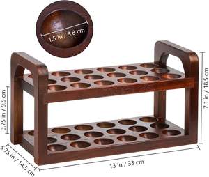 Porte-œufs en bois d'acacia avec poignée de transport, plateau à œufs en bois pour 36 œufs, plateau à œufs farcis, rangement des œufs frais - Product Image 2