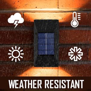 HYBEC-luce solare da esterno a LED da parete 1W, lampada solare automatica autoadesiva per parete, giardino o balcone - Product Image 3